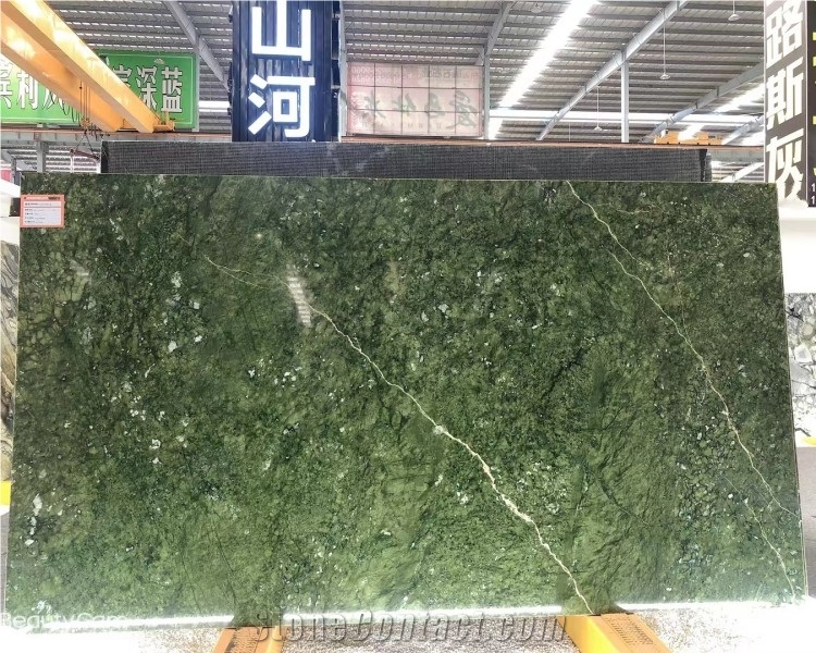 Natural Verde Ming Marble, Dandong Green Marble Slab Wall Tile