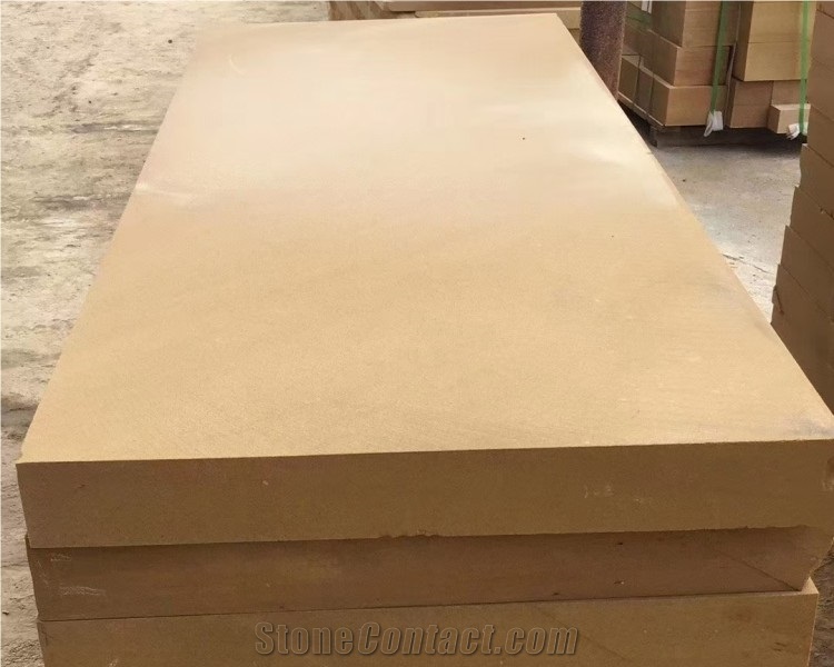 Natural Yellow Sandstone Stone Wall Cladding Wooden Tile