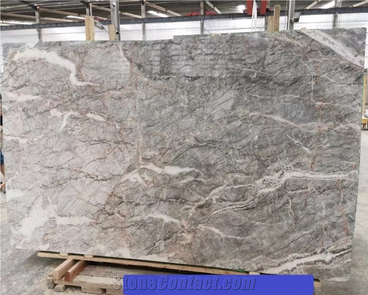 Polished Grey Marble Natural Grey Stone Slab Tile