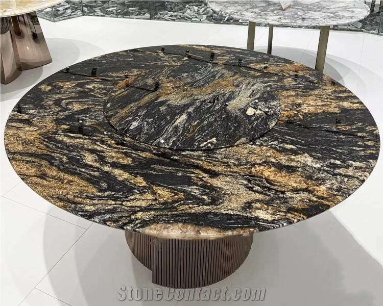 Polished Natural Black Stone Cosmic Golden Granite Marble