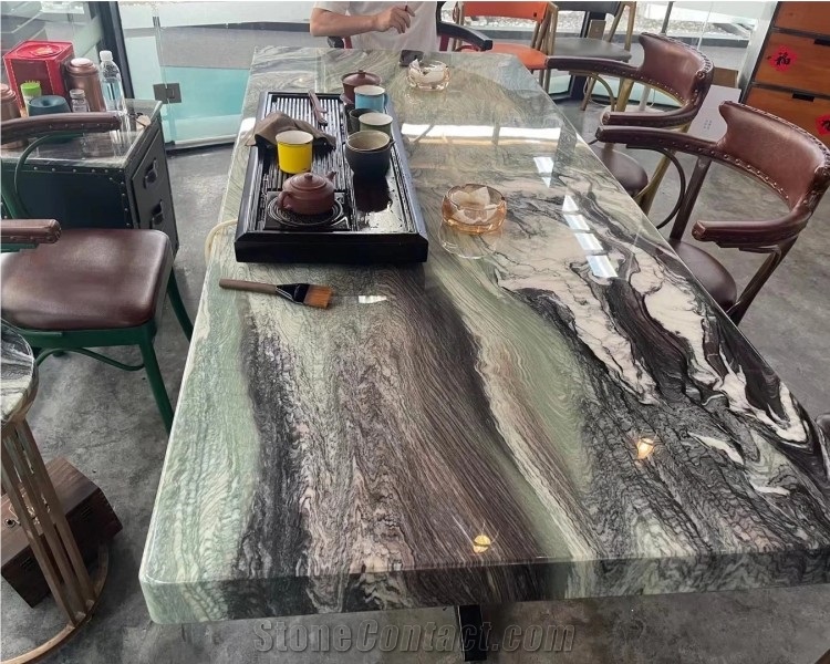 Polished Natural Purple Stone Leonardo Marble Tile Table Top