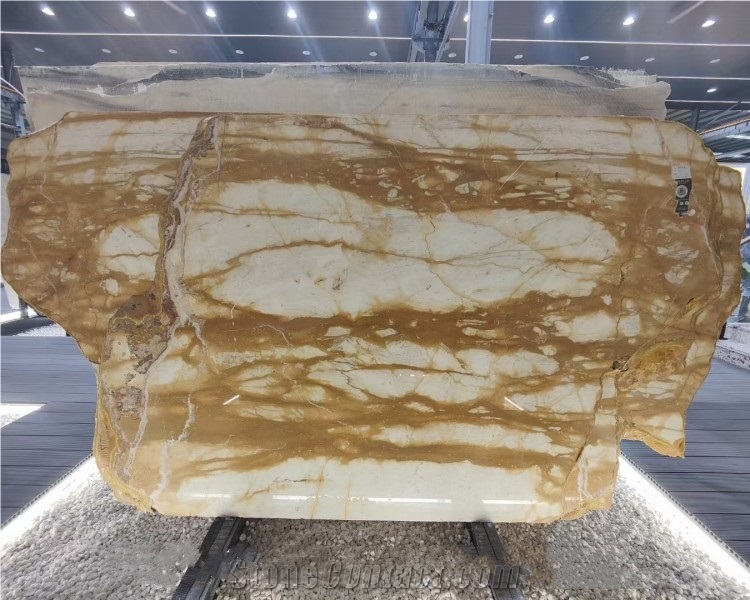Polished Yellow Siena Marble Slab Natural Yellow Marble