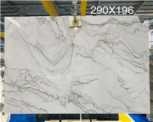White Brazil Calacatta White Quartzite Slab Wall Panel