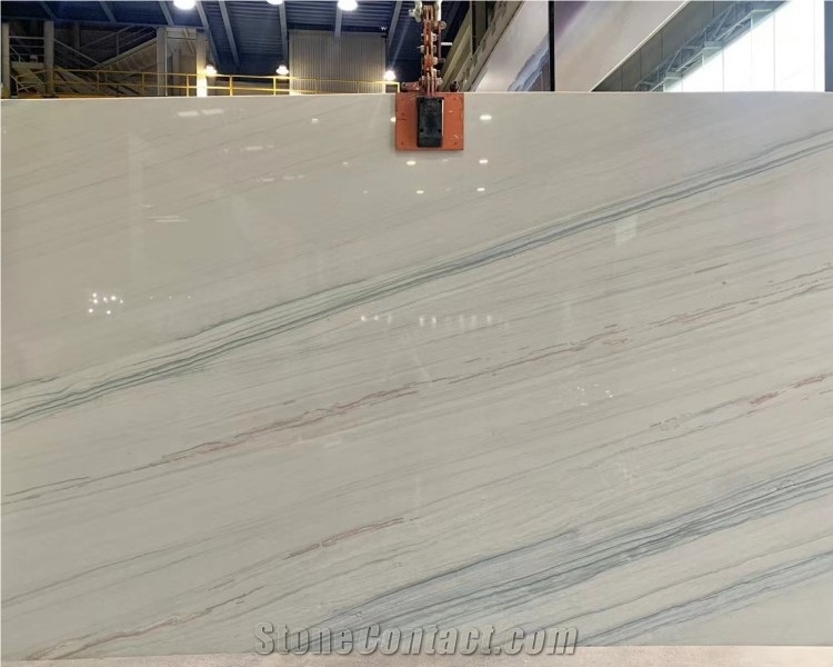 White Mont Blanc Quartzite Slab Background Wall Floor Tiles