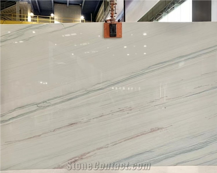 White Mont Blanc Quartzite Slab Background Wall Floor Tiles