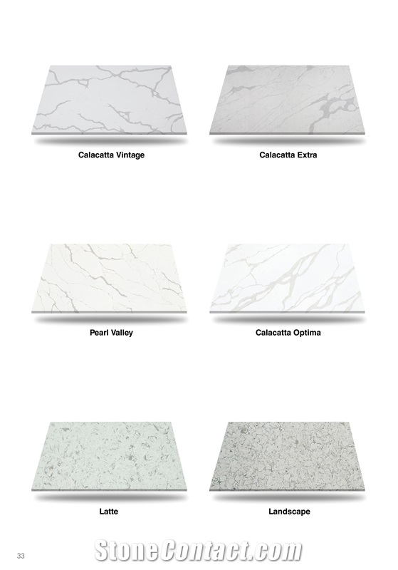 Calacatta Emporia Quartz Slabs Artificial Carrara White