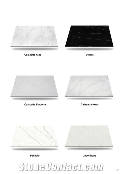 Calacatta Emporia Quartz Slabs Artificial Carrara White