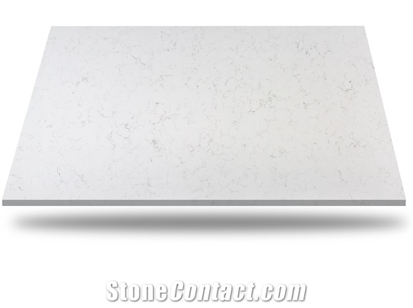 White Quartz Slabs Artificial Stone Cut To Size Tiles