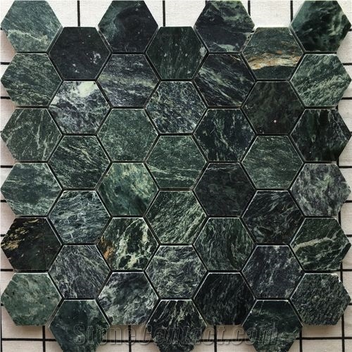 Verde Guatemala Marble Mosaic Tiles