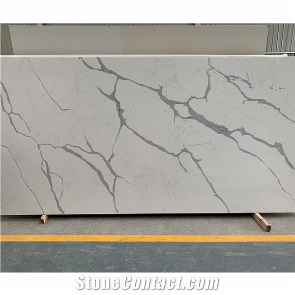 Best Price Artificial White Calacatta Quartz Stone Slab Wall