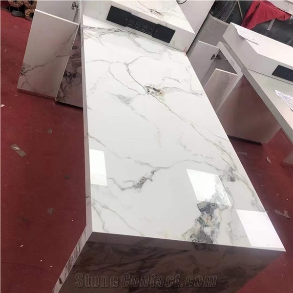 Calacatta White Sintered Stone Countertop For Kitchen Decor