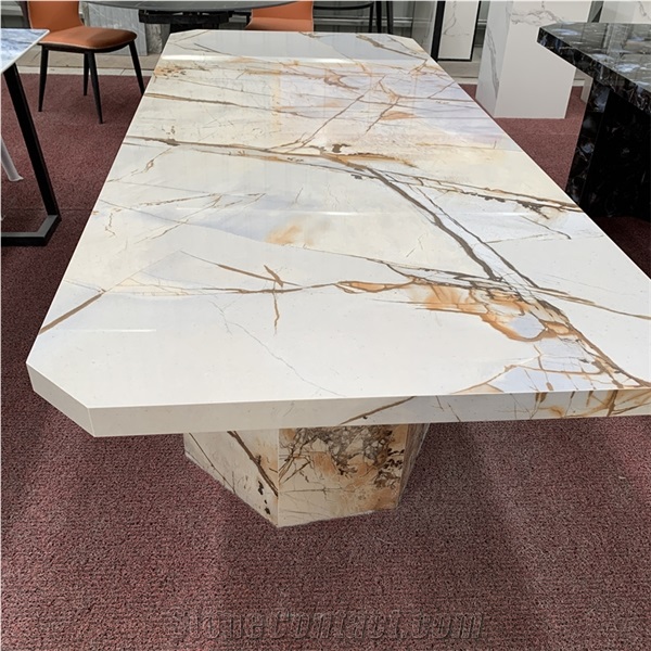 Customized Luxury Gold Porcelain Tables For Home And Office