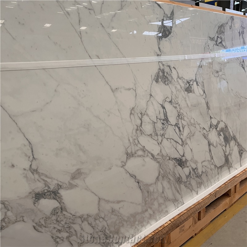 High Polished White Sintered Stone Slabs Interior Wall Decor