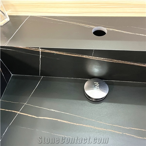 Hot Sale Balck Sintered Stone Bathroom Vanity Top Cabinet