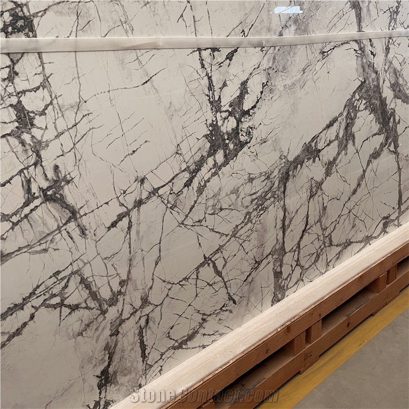 Modern Design Lilac White Sintered Stone Slab For Wall Decor