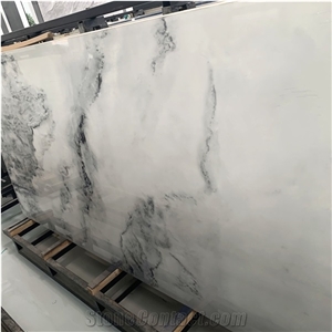 White Landscape Painting Sintered Stone Slabs For Wall