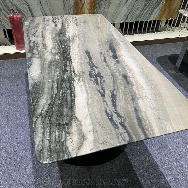 Custom Made Galapagos Quartzite Natural Stone Table For Home