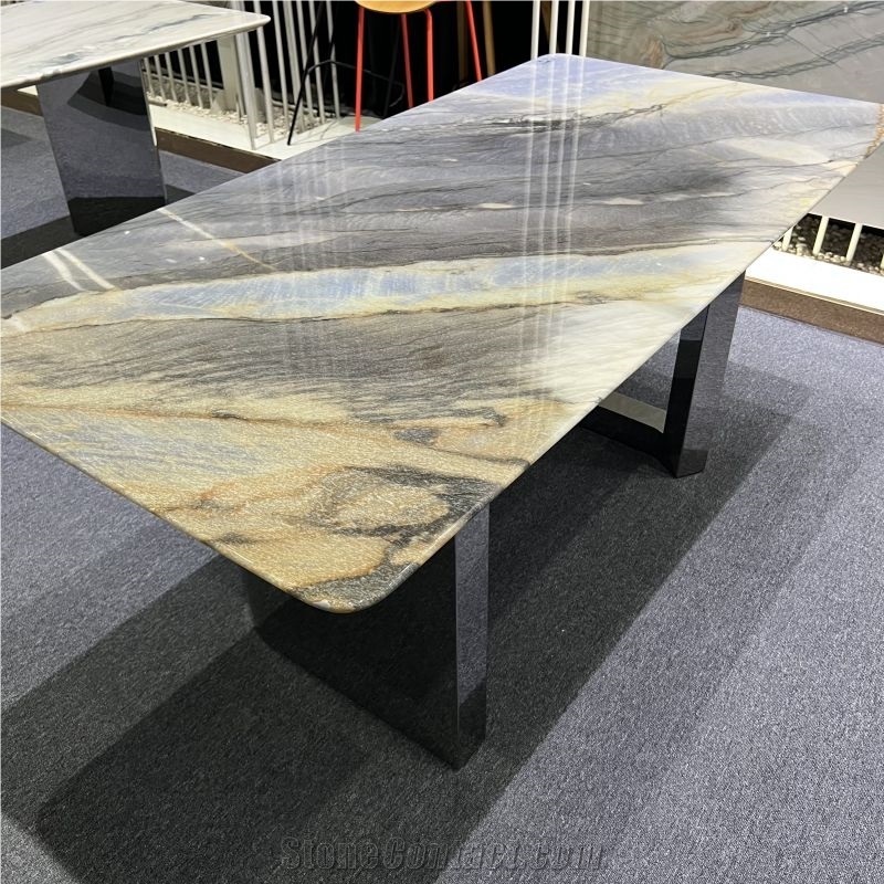 Customized Design Azul Imperial Quartzite Table Top For Home