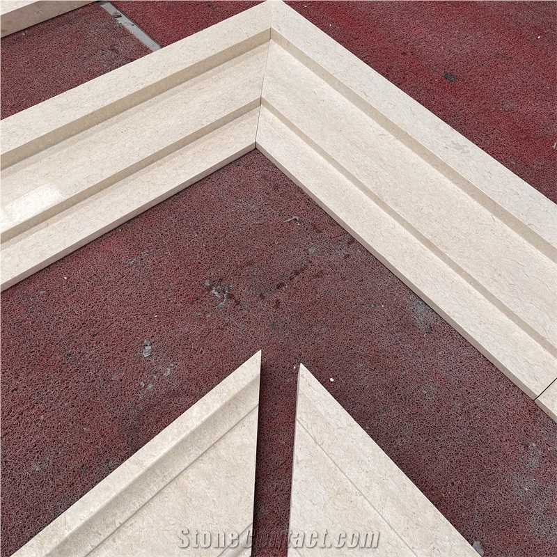 Customized Design Beige Limestone Door Trim For Villa Decor