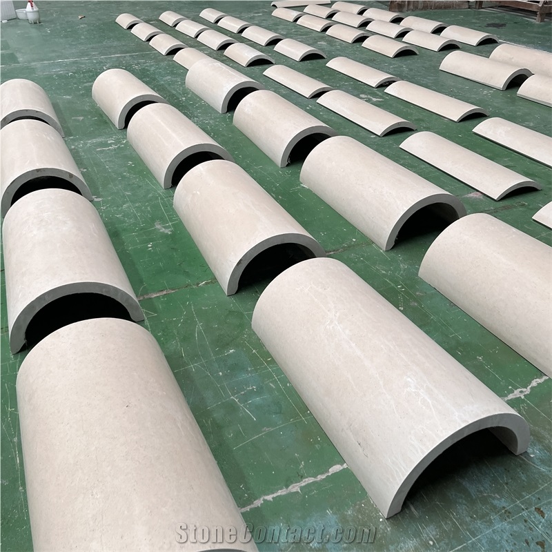 Customized Size Beige Limestone Column Panels