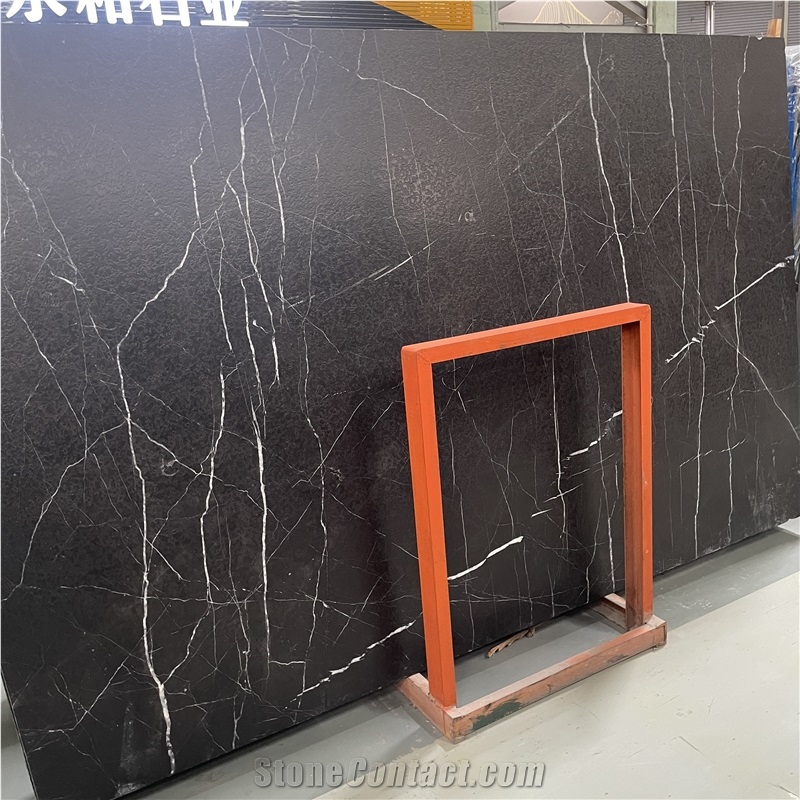 Cut To Size Nero Marquina Marble Slab For Floor & Wall Tiles