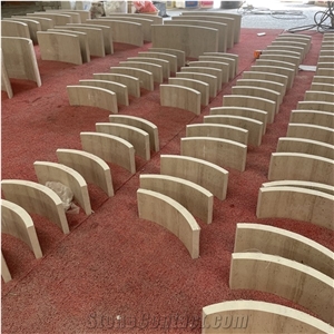 Factory Direct Beige Limestone Curved Tiles For Hotel Decor