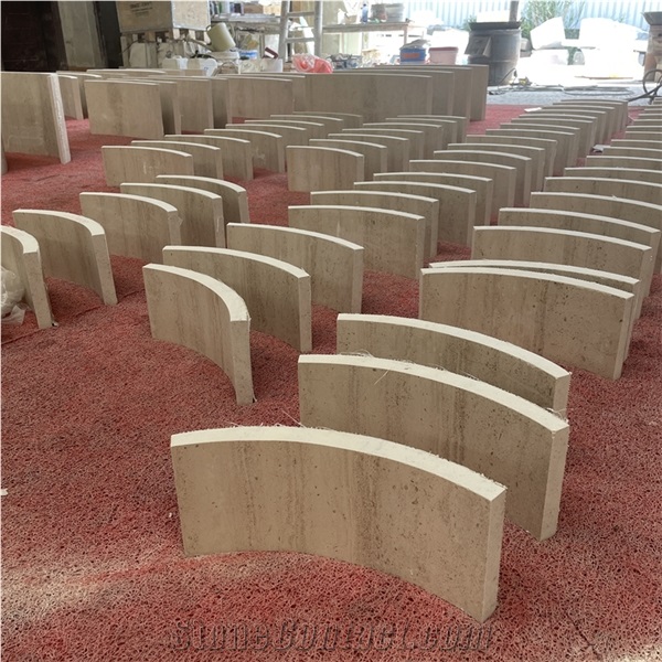 Factory Direct Beige Limestone Curved Tiles For Hotel Decor