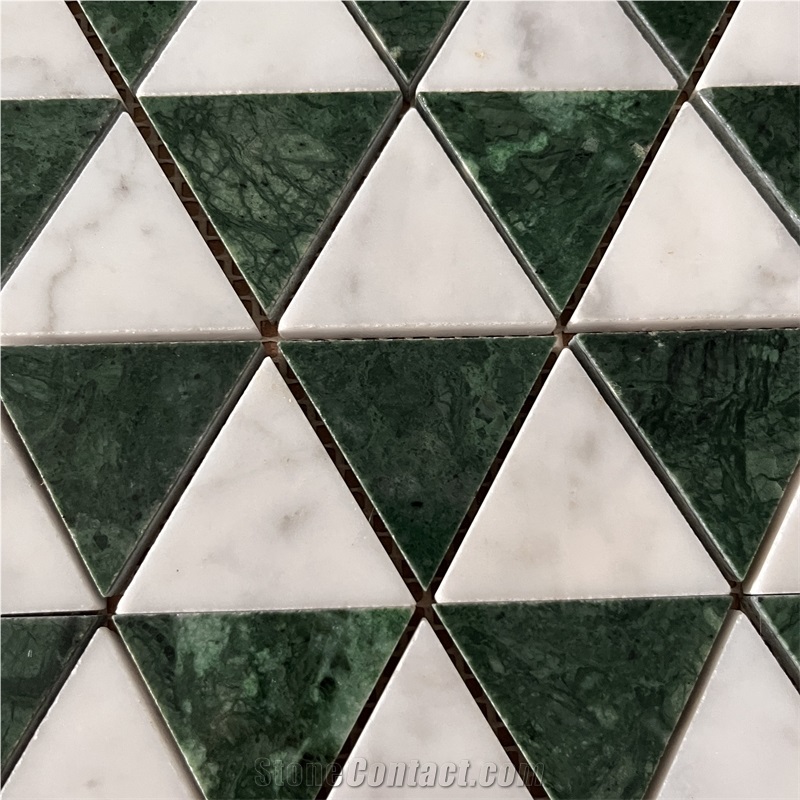 Factory Direct Natural Marble Triangle Marble Mosaic Tiles