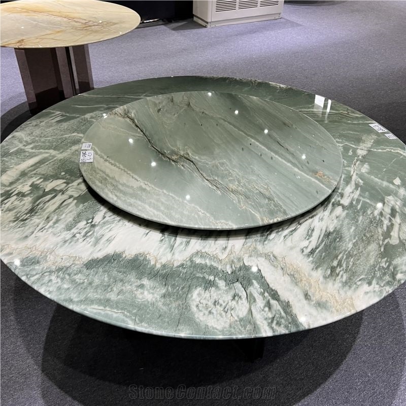 Factory Supply Nine Dragon Marble Round Dining Table