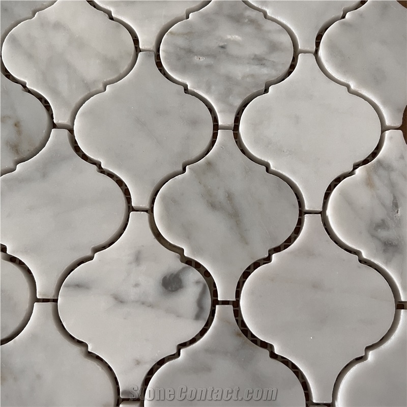Good Design Carrara White Lantern Mosaic Tiles Back Splash