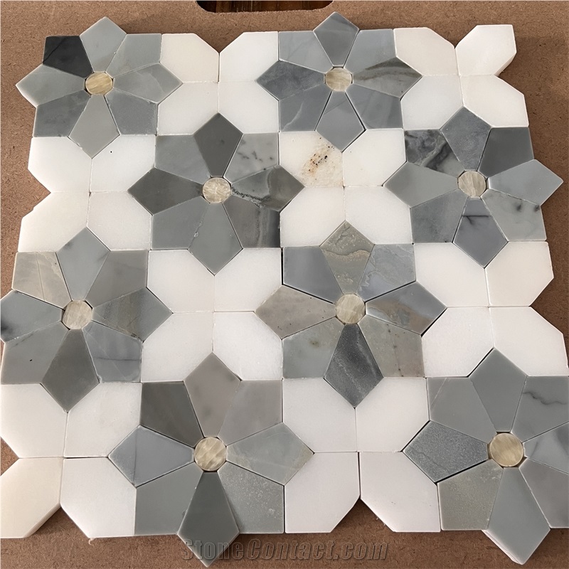 Good Quality Marble Flower Mosaic Tiles Kitchen Backsplash