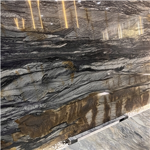 High End Natural Dark Grey Quartzite Slabs For Hotel Wall