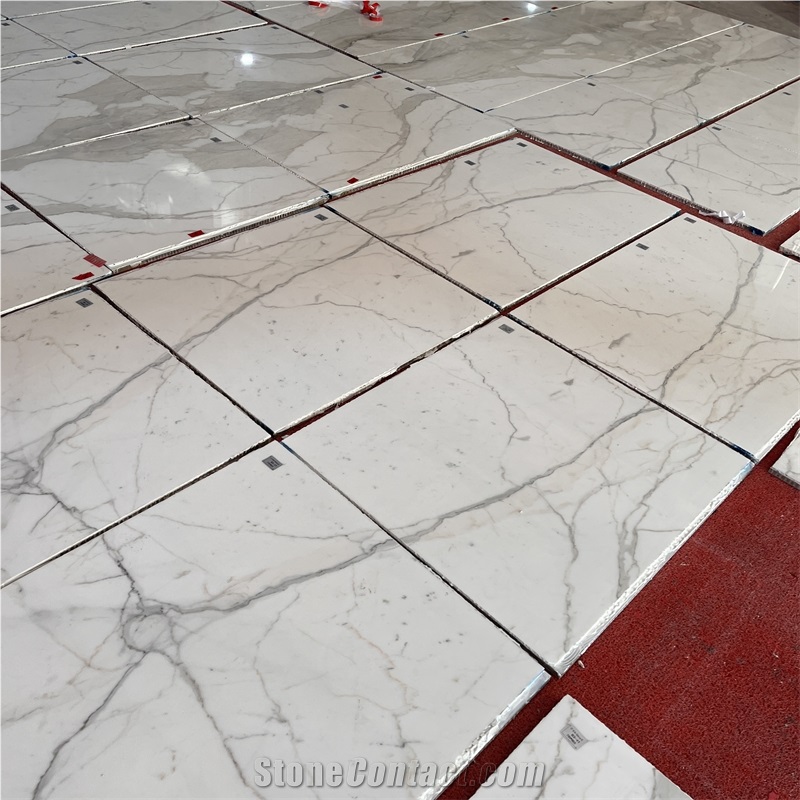 High Grade Custom Cut Calacatta White Marble Tiles For Wall