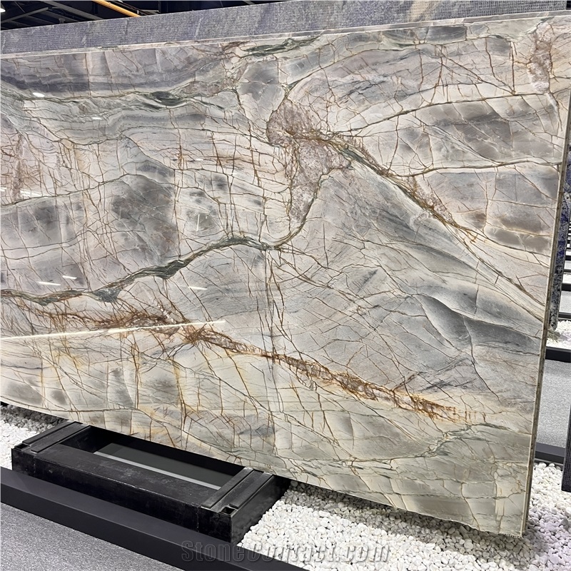 High Quality Chile Rainbow Quartzite Slabs Bookmatch Wall