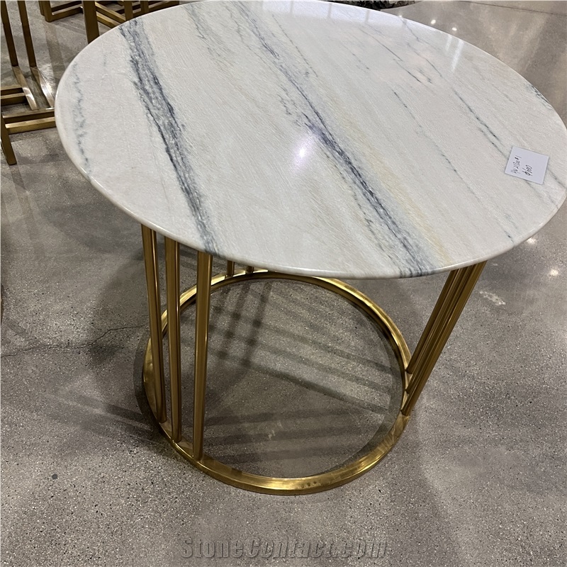 Home Furniture Round White Marble Coffee Table For Sale