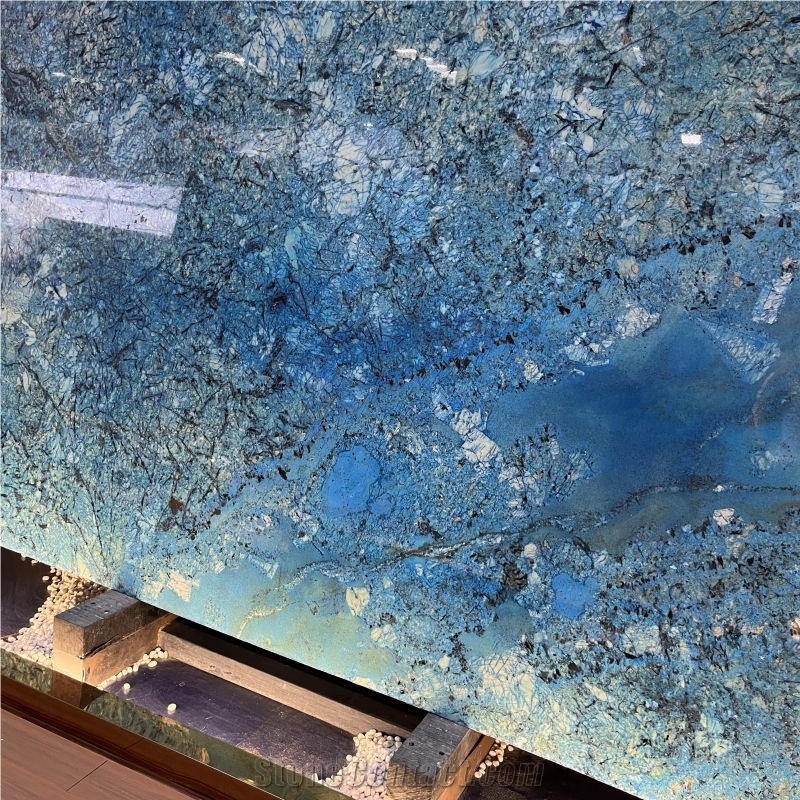 Luxury Brazil Granite Blue Fantasy For TV Wall Design