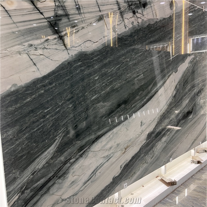 Luxury Grey Quartzite Slab For Background Wall Design