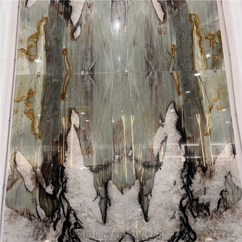 Luxury High End Cristallo Tiffany Quartzite Slabs For Wall