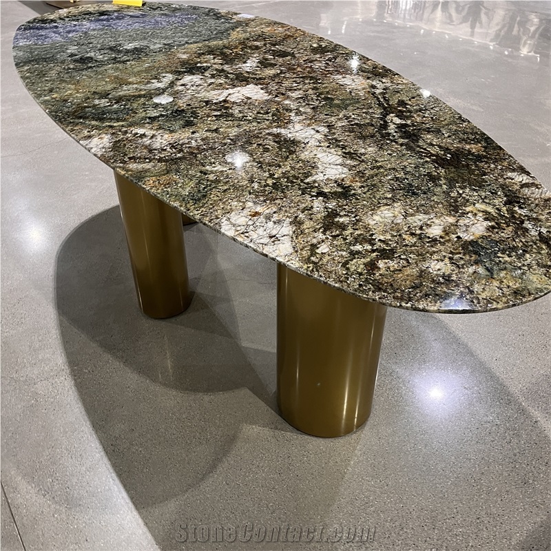 Luxury Shangri-La Granite Dining Table For Home Furniture