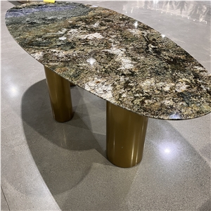 Luxury Shangri-La Granite Dining Table For Home Furniture