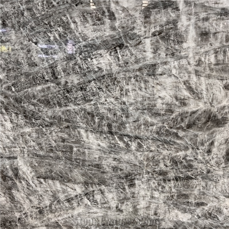 Luxury Snow Mountain Silver Fox Marble Slabs Interior Decor