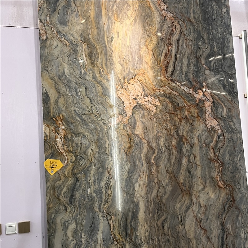 Luxury Stone Fusion Quartzite Slabs Tiles  Wall Background