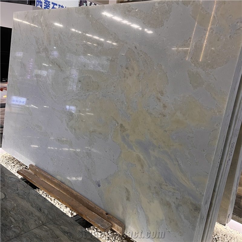 Natural Arctic Blue Sky Marble Slab For Interior Wall Design