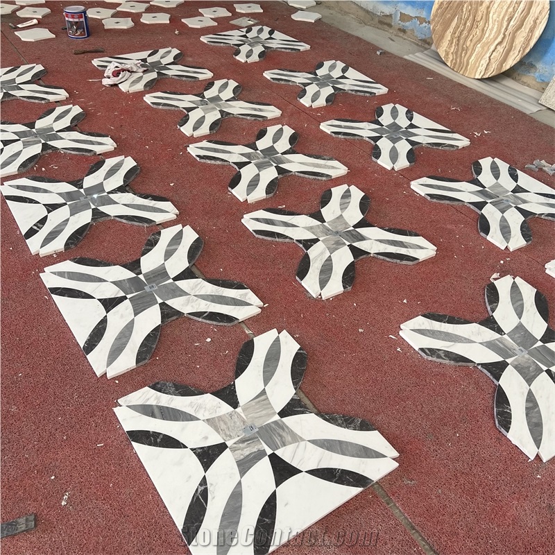 Natural Marble Waterjet Medallions Pattern For Floor Inlay