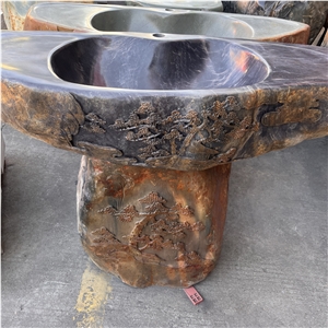 Natural River Stone Garden Fountain For Outdoor Garden Yard Decor
