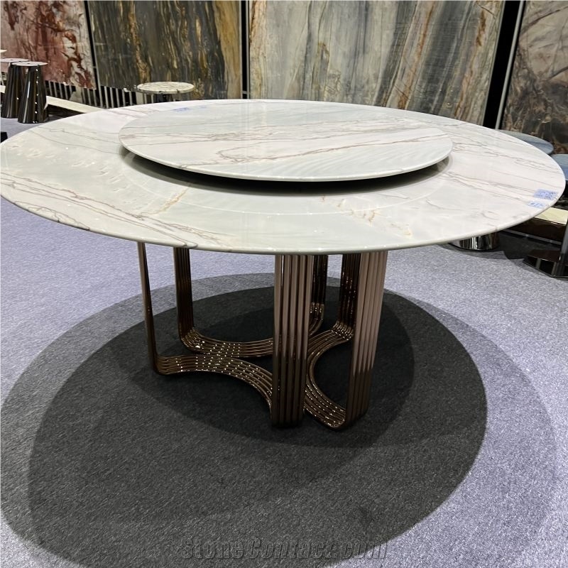 Ocean Wave Quartzite Round Table Tops Dining Room Furniture