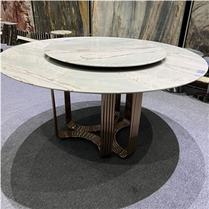 Ocean Wave Quartzite Round Table Tops Dining Room Furniture