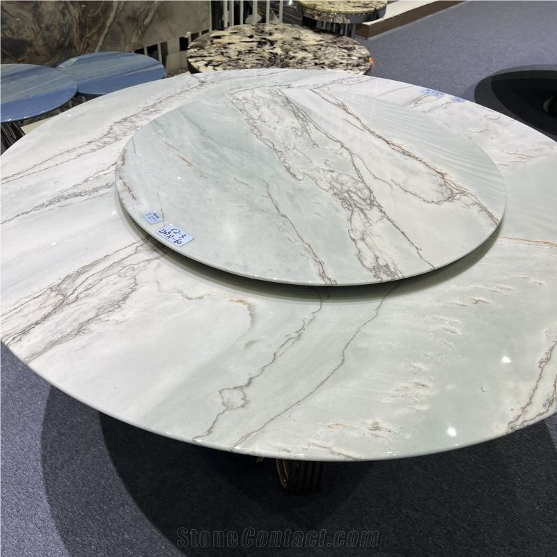 Ocean Wave Quartzite Round Table Tops Dining Room Furniture