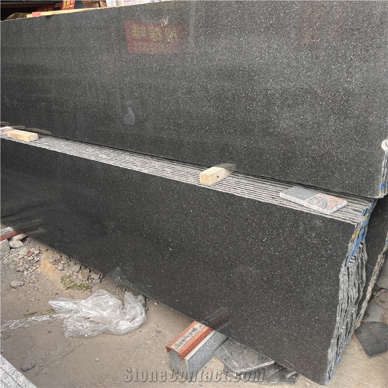 Polished Black Galaxy Granite Slab For Floor Wall Tile Decor