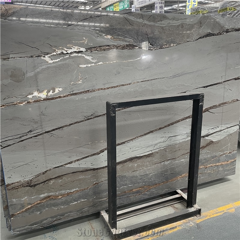 Polished Bvlgari Gold Marble Slabs For Interior Decoration